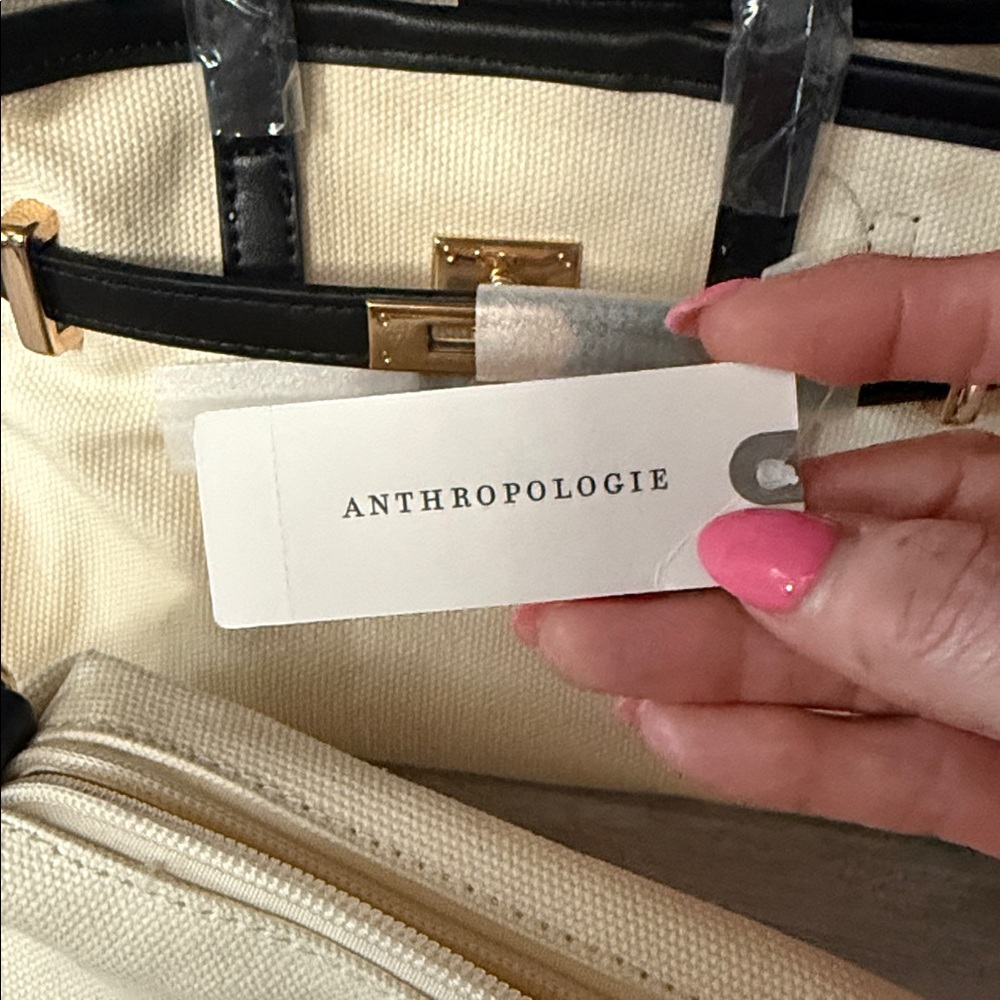 Anthropologie Black and Cream Crossbody Bag NWT - Picture 10 of 11